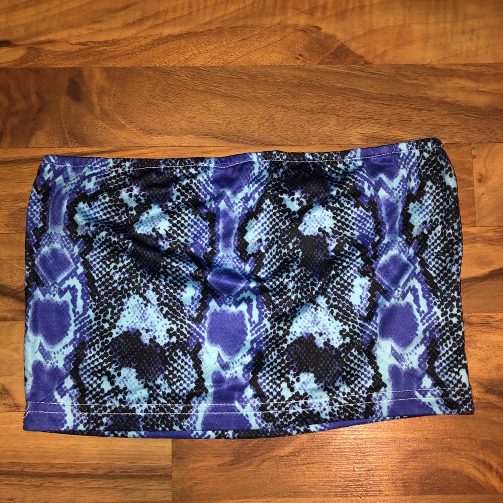 Blue/Purple Snake Print Tube Top